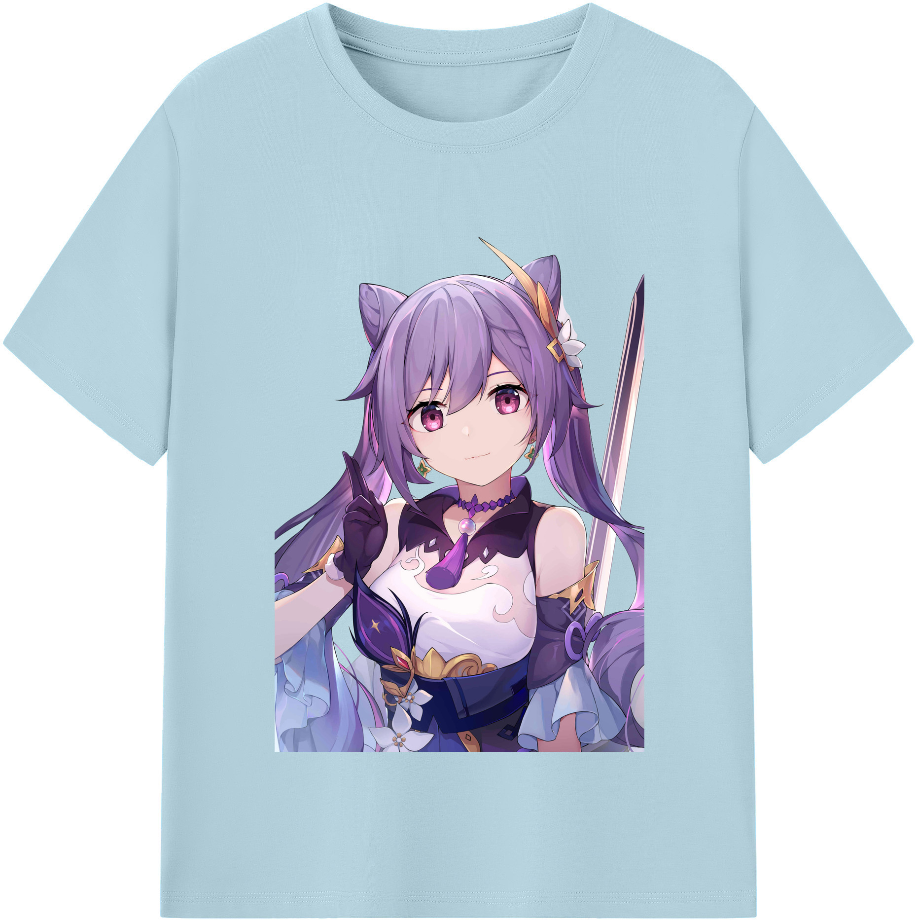 げんし神 刻晴 こくせい genshin Kokusei 綿100％半袖Tシャツ（フロントプリント）